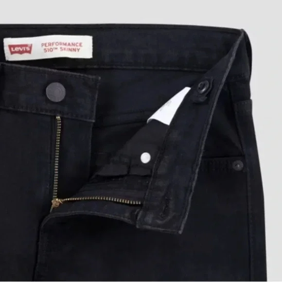 NWT Boy’s 510 Levi’s Performance Black Mid Rise Skinny Denim Jeans - Picture 8 of 13